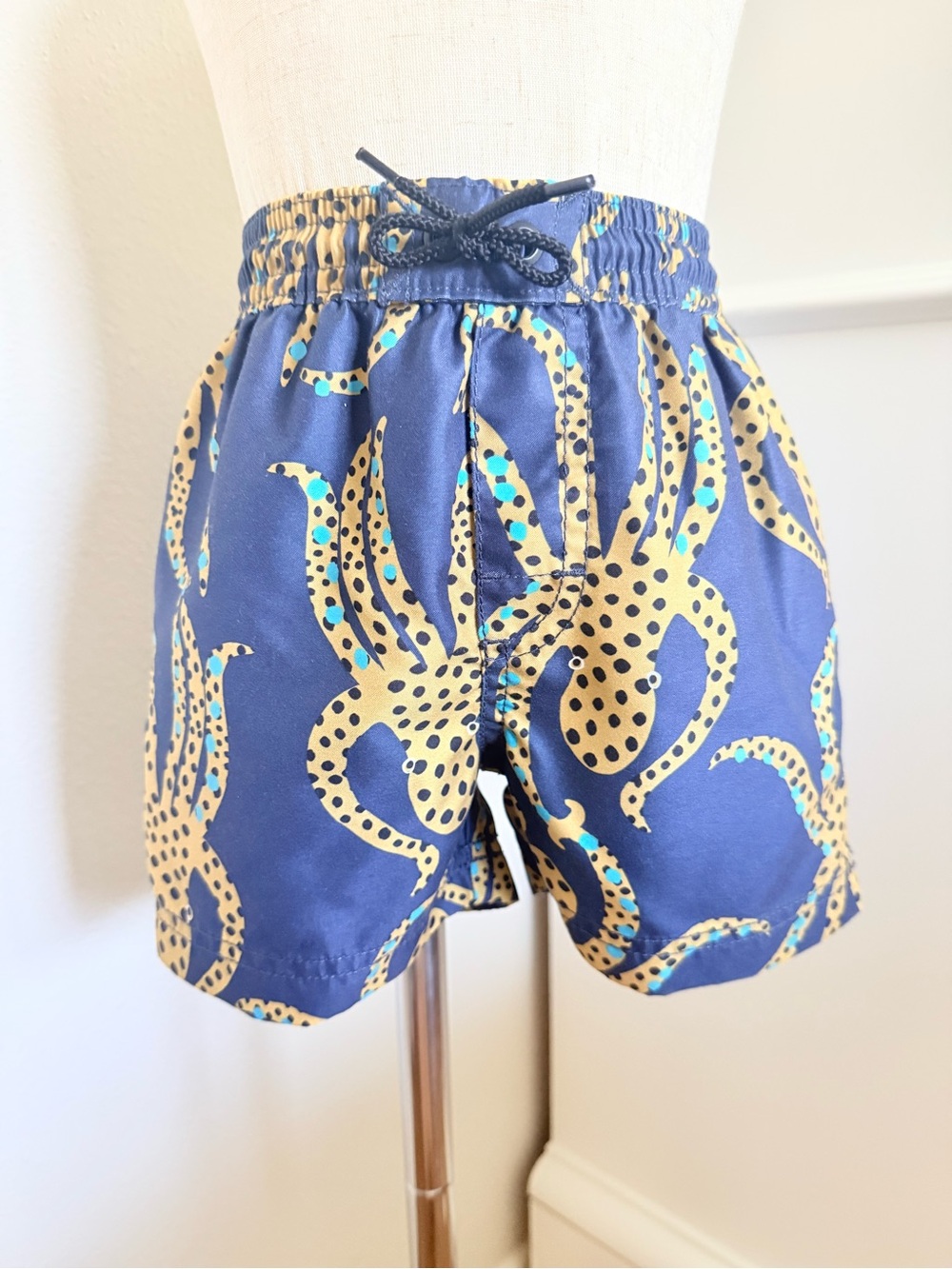 Tea Collection Boys Swim Trunks Size 3 Blue Yellow Octopus
